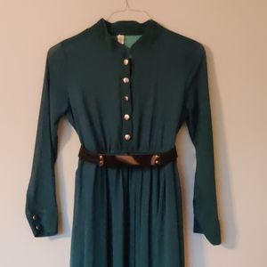 Emerald long cocktail dress